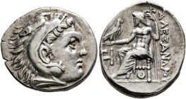 KINGS OF MACEDON. Alexander III ‘the Great’, 336-323 BC. Drachm (Silver, 18.5 mm, 4.30 g, 2 h), Lampsakos, struck under Antigonos I Monophthalmos, cir...