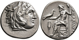 KINGS OF MACEDON. Alexander III ‘the Great’, 336-323 BC. Drachm (Silver, 18 mm, 4.22 g, 8 h), Lampsakos, struck under Antigonos I Monophthalmos, circa...