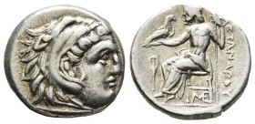 KINGS OF MACEDON. Alexander III ‘the Great’, 336-323 BC. Drachm (Silver, 17 mm, 4.23 g, 5 h), Lampsakos, struck under Antigonos I Monophthalmos, circa...