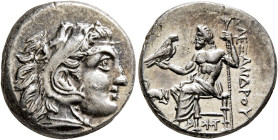 KINGS OF MACEDON. Alexander III ‘the Great’, 336-323 BC. Drachm (Silver, 17 mm, 4.30 g, 3 h), Lampsakos, struck under Antigonos I Monophthalmos, circa...
