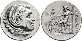 KINGS OF MACEDON. Alexander III ‘the Great’, 336-323 BC. Tetradrachm (Silver, 32 mm, 16.68 g, 1 h), Temnos, circa 188-170. Head of Herakles to right, ...