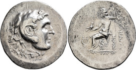 KINGS OF MACEDON. Alexander III ‘the Great’, 336-323 BC. Tetradrachm (Silver, 31 mm, 16.55 g, 12 h), Mytilene. Peisistratos, magistrate, circa 188-170...