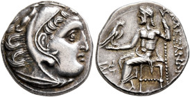KINGS OF MACEDON. Alexander III ‘the Great’, 336-323 BC. Drachm (Silver, 17 mm, 4.45 g, 1 h), Kolophon, struck under Antigonos I Monophthalmos, circa ...