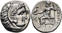 KINGS OF MACEDON. Alexander III ‘the Great’, 336-323 BC. Drachm (Silver, 19 mm, 4.22 g, 12 h), Kolophon, struck under Antigonos I Monophthalmos, circa...