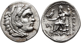 KINGS OF MACEDON. Alexander III ‘the Great’, 336-323 BC. Drachm (Silver, 18 mm, 4.20 g, 12 h), Miletos, struck under Philip III Arrhidaios, circa 323-...