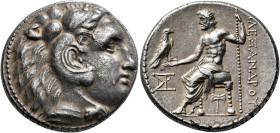 KINGS OF MACEDON. Alexander III ‘the Great’, 336-323 BC. Tetradrachm (Silver, 28 mm, 17.00 g, 1 h), Miletos, circa 300-295. Head of Herakles to right,...