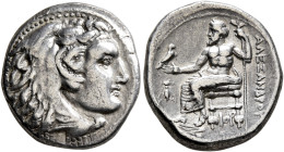KINGS OF MACEDON. Alexander III ‘the Great’, 336-323 BC. Drachm (Silver, 17 mm, 4.21 g, 12 h), Sardes, struck under Menander, circa 324/3. Head of Her...