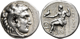 KINGS OF MACEDON. Alexander III ‘the Great’, 336-323 BC. Drachm (Silver, 17 mm, 4.25 g, 4 h), Lampsakos, struck under Antigonos I Monophthalmos, circa...