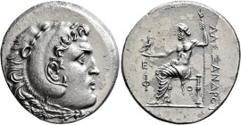 KINGS OF MACEDON. Alexander III ‘the Great’, 336-323 BC. Tetradrachm (Silver, 33 mm, 15.91 g, 1 h), Phaselis, CY 5 = 217/6. Head of Herakles to right,...