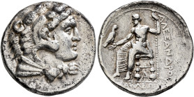 KINGS OF MACEDON. Alexander III ‘the Great’, 336-323 BC. Tetradrachm (Silver, 27 mm, 17.00 g, 11 h), Arados, struck under Menes or Laomedon, circa 324...