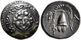KINGS OF MACEDON. Philip III Arrhidaios, 323-317 BC. AE (Bronze, 16 mm, 3.87 g, 10 h), Salamis, struck under Nikokreon. Macedonian shield with gorgone...