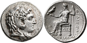 KINGS OF MACEDON. Philip III Arrhidaios, 323-317 BC. Tetradrachm (Silver, 28 mm, 17.00 g, 5 h), Babylon, struck under Archon, Dokimos, or Seleukos I. ...