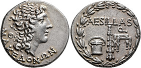 MACEDON (ROMAN PROVINCE). Aesillas, quaestor, circa 95-70 BC. Tetradrachm (Silver, 28 mm, 15.79 g, 12 h), uncertain mint in Macedon. MAKEΔONΩN Head of...