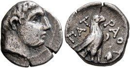 KINGS OF PAEONIA. Patraos, circa 335-315 BC. Tetrobol (Silver, 13 mm, 1.72 g, 8 h). Laureate head of Apollo to right. Rev. ΠΑΤΡΑΟΥ Eagle with closed w...