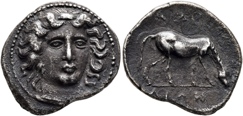 THESSALY. Larissa. Circa 380-365 BC. Drachm (Silver, 21 mm, 5.65 g, 12 h). Head ...