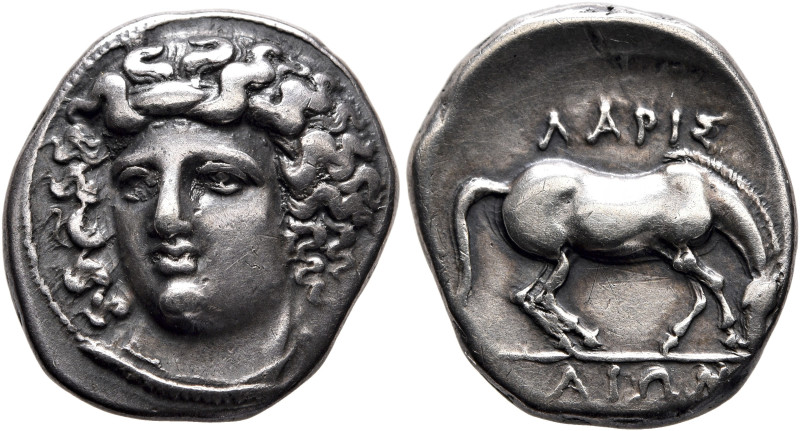 THESSALY. Larissa. Circa 356-342 BC. Drachm (Silver, 19 mm, 6.05 g, 12 h). Head ...