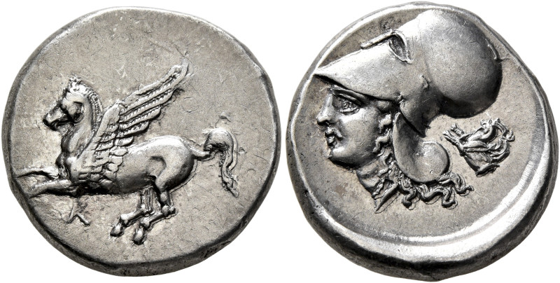 AKARNANIA. Leukas. Circa 320-280 BC. Stater (Silver, 21 mm, 8.44 g, 10 h). Λ Peg...