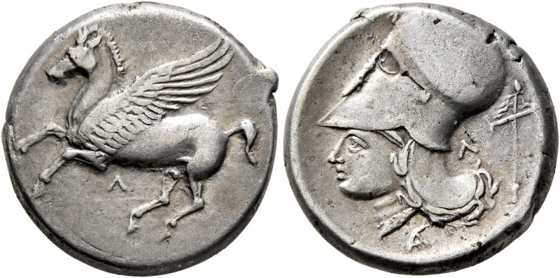 AKARNANIA. Leukas. Circa 320-280 BC. Stater (Silver, 21 mm, 8.47 g, 12 h). Λ Peg...