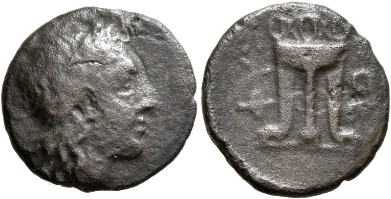 AKARNANIA. Phytia. Circa 300-250 BC. AE (Bronze, 16 mm, 2.78 g, 4 h). Laureate h...