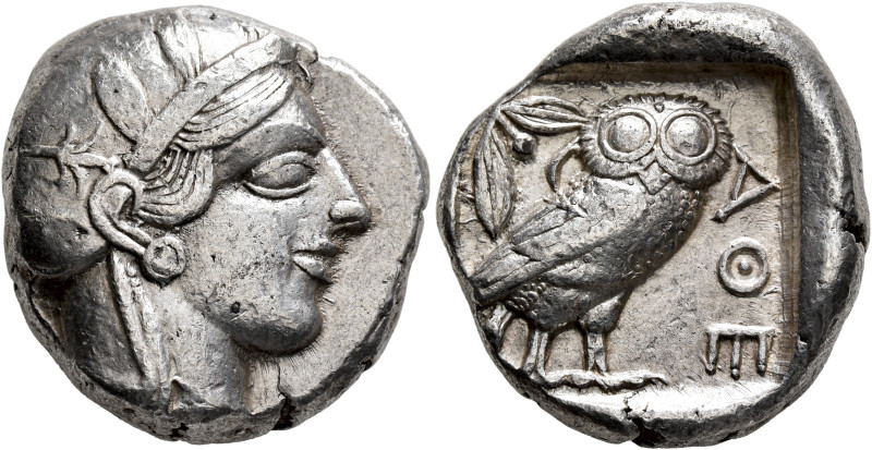 ATTICA. Athens. Circa 430s-420s BC. Tetradrachm (Silver, 23 mm, 17.22 g, 12 h). ...
