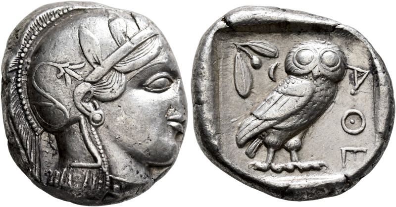 ATTICA. Athens. Circa 430s-420s BC. Tetradrachm (Silver, 24 mm, 17.19 g, 3 h). H...