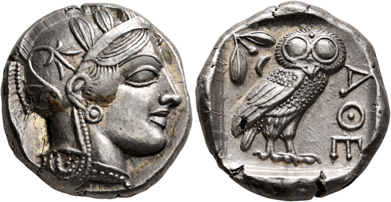ATTICA. Athens. Circa 430s-420s BC. Tetradrachm (Silver, 25 mm, 17.21 g, 7 h). H...