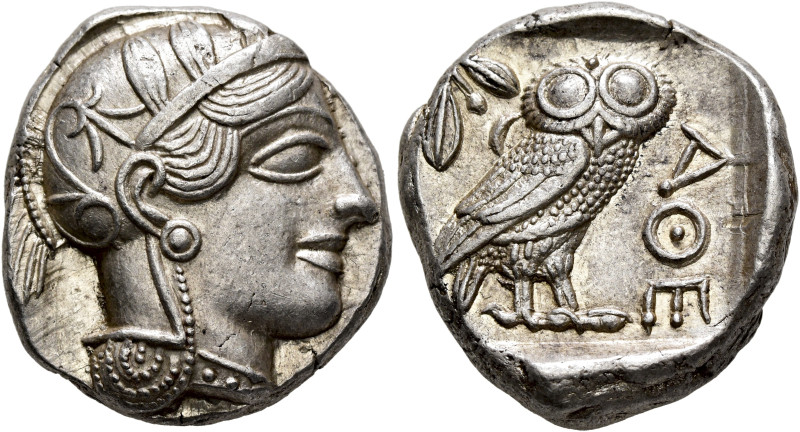 ATTICA. Athens. Circa 430s-420s BC. Tetradrachm (Silver, 25 mm, 17.22 g, 6 h). H...