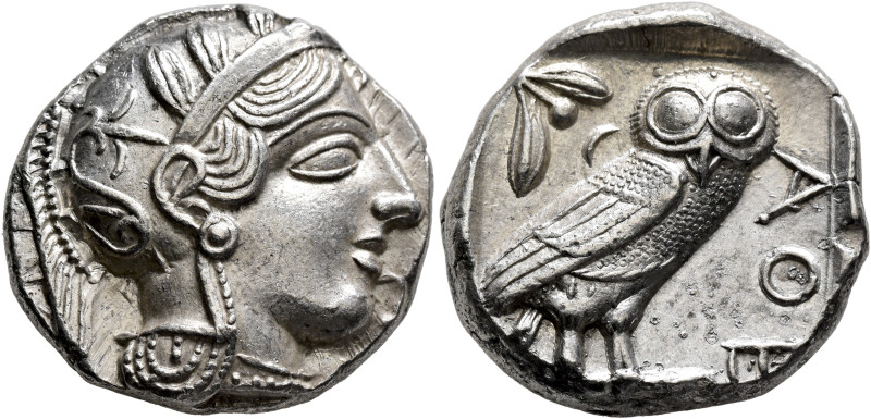 ATTICA. Athens. Circa 420s-404 BC. Tetradrachm (Silver, 23 mm, 17.20 g, 7 h). He...