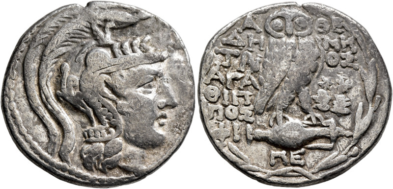 ATTICA. Athens. Circa 165-42 BC. Tetradrachm (Silver, 28 mm, 16.12 g, 12 h), Dem...