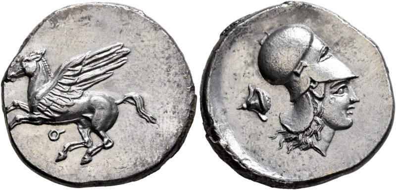CORINTHIA. Corinth. Circa 405-345 BC. Stater (Silver, 24 mm, 7.93 g, 1 h). Ϙ Peg...