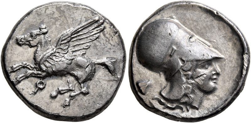 CORINTHIA. Corinth. Circa 405-345 BC. Stater (Silver, 21 mm, 8.51 g, 9 h). Ϙ Peg...