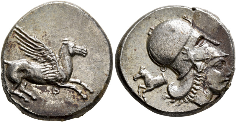 CORINTHIA. Corinth. Circa 400-375 BC. Stater (Silver, 22 mm, 8.41 g, 3 h). Ϙ Peg...