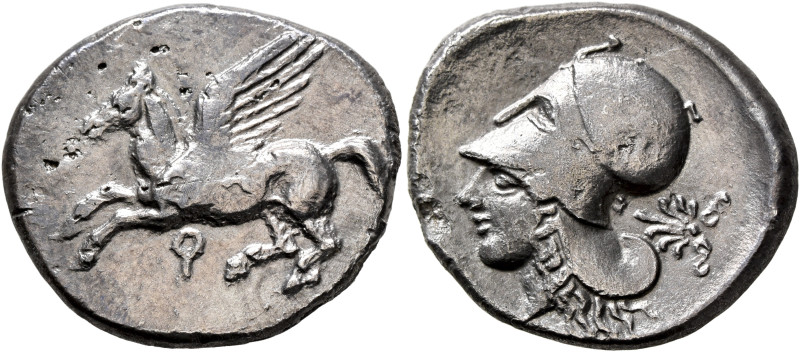 CORINTHIA. Corinth. Circa 405-345 BC. Stater (Silver, 24 mm, 8.23 g, 11 h). Ϙ Pe...