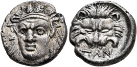 CIMMERIAN BOSPOROS. Pantikapaion. Circa 370-355 BC. Hemidrachm (Silver, 14 mm, 2.56 g, 3 h). Head of a satyr facing slightly to the left, wearing wrea...