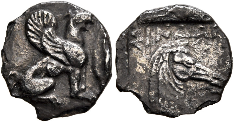 CIMMERIAN BOSPOROS. The Sindoi. Circa 400 BC. Diobol (Silver, 12 mm, 0.97 g, 9 h...