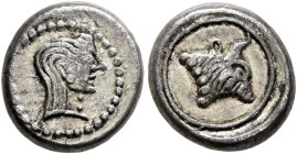 KOLCHIS. Phasis. Circa 425-325 BC. Hemidrachm (Silver, 11 mm, 2.12 g, 1 h). Female head to right. Rev. Head of a bull to right. HGC 7, 215. Hind 7. SN...