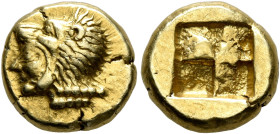 BITHYNIA. Herakleia Pontika. Circa 530-520 BC. Hekte (Electrum, 10 mm, 2.54 g, 11 h). Head of Herakles to left, wearing lion skin headdress. Rev. Quad...
