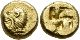 BITHYNIA. Herakleia Pontika. Circa 510-500 BC. Hekte (Electrum, 10 mm, 2.54 g, 1 h). Head of Herakles to left, wearing lion skin headdress. Rev. Incus...
