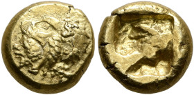 BITHYNIA. Herakleia Pontika. Circa 530 BC. Hekte (Electrum, 10 mm, 2.59 g). Head of Herakles to left, wearing lion skin headdress. Rev. Rough incuse s...