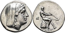 BITHYNIA. Kalchedon. Circa 240-220 BC. Tetradrachm (Silver, 29 mm, 13.47 g, 12 h). Veiled head of Demeter to right, wearing wreath of grain. Rev. KAΛX...