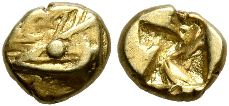 MYSIA. Kyzikos. Circa 600-550 BC. 1/48 Stater (Electrum, 5 mm, 0.33 g). Head of ...