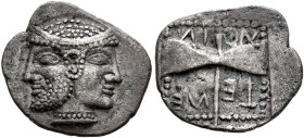 ISLANDS OFF TROAS, Tenedos. Circa 550-470 BC. Hemidrachm (Silver, 15 mm, 1.88 g, 5 h). Janiform archaic head of Zeus on the left and Hera on the right...