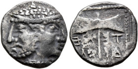 ISLANDS OFF TROAS, Tenedos. Circa 550-470 BC. Hemidrachm (Silver, 13 mm, 1.76 g, 5 h). Janiform archaic head of Zeus on the left and Hera on the right...