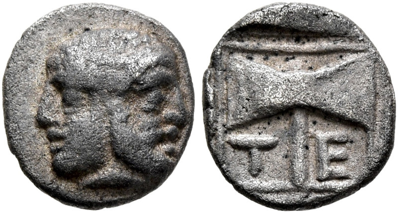 ISLANDS OFF TROAS, Tenedos. Circa 450-387 BC. Obol (Silver, 8 mm, 0.54 g, 7 h). ...