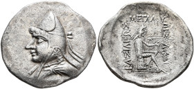 KINGS OF PARTHIA. Phriapatios to Mithradates I, circa 185-132 BC. Drachm (Silver, 21 mm, 3.36 g, 1 h), Hekatompylos. Diademed and draped bust to left,...
