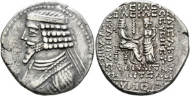 KINGS OF PARTHIA. Phraates IV, circa 38-2 BC. Tetradrachm (Billon, 30 mm, 9.91 g, 12 h), Seleukeia on the Tigris, SE 288, month of Artemisios = April,...