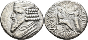 KINGS OF PARTHIA. Gotarzes II, circa AD 40-51. Tetradrachm (Billon, 27 mm, 13.35 g, 12 h), Seleukeia on the Tigris, SE 358 = 46/7. Diademed and draped...