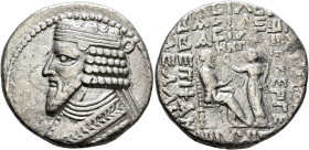 KINGS OF PARTHIA. Gotarzes II, circa AD 40-51. Tetradrachm (Billon, 29 mm, 13.67 g, 12 h), Seleukeia on the Tigris, SE 358 = 46/7. Diademed and draped...