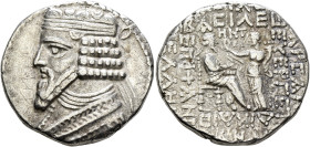 KINGS OF PARTHIA. Gotarzes II, circa AD 40-51. Tetradrachm (Billon, 28 mm, 14.24 g, 12 h), Seleukeia on the Tigris, SE 358, month of Xanaikos = March,...