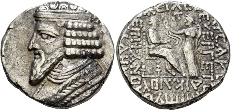 KINGS OF PARTHIA. Gotarzes II, circa AD 40-51. Tetradrachm (Billon, 27 mm, 9.64 ...
